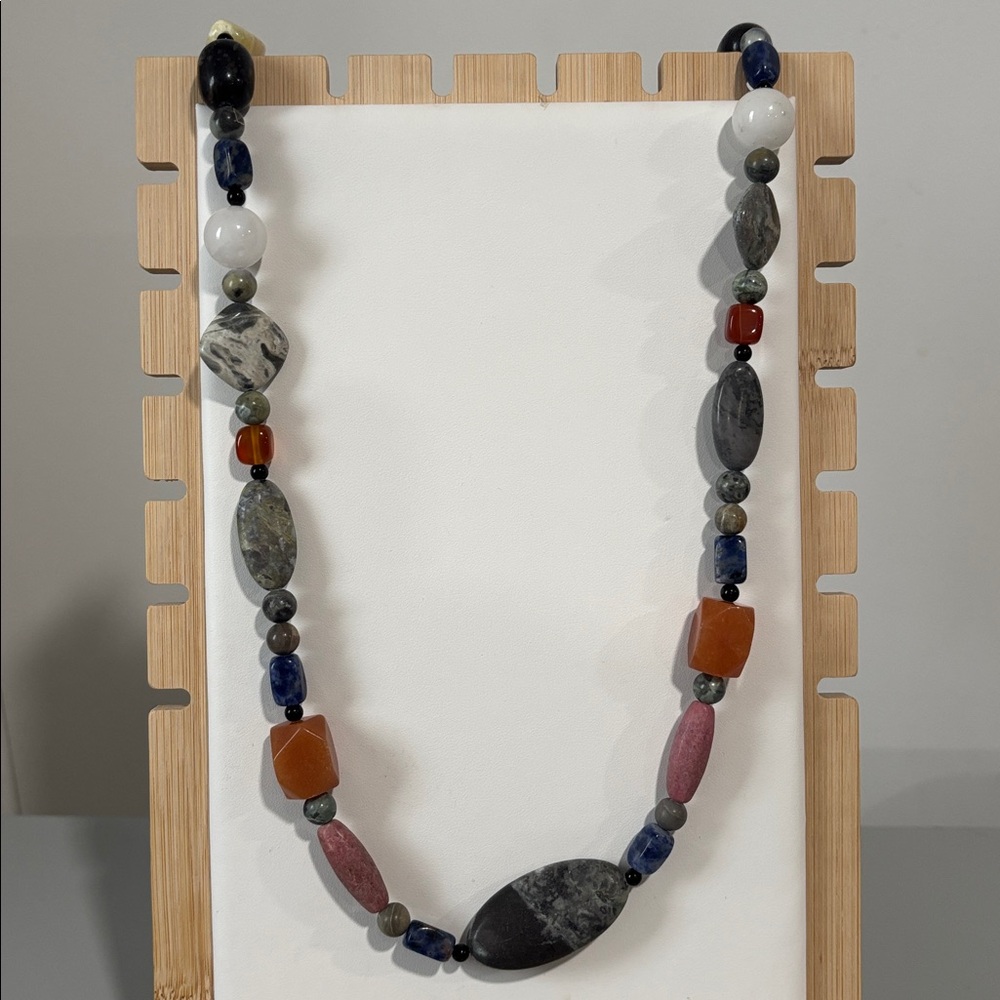 Jay King Mine Finds Sterling Clasp Multi Color Gemstone Necklace